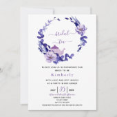 Violet & Lavender Floral Bridal Tea Kaart (Voorkant)