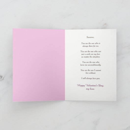 Violet Lavender Floral Gold Lijst Wife Valentijn Feestdagen Kaart (Binnen)