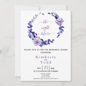 Violet & Lavender Floral Rehearsal Dinner Invitati Kaart (Voorkant)