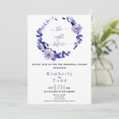Violet & Lavender Floral Rehearsal Dinner Invitati Kaart (Staand voorkant)