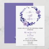 Violet & Lavender Floral Rehearsal Dinner Invitati Kaart (Voorkant / Achterkant)