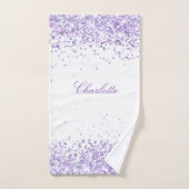 Violet lavender glitter-stof witte naam bad handdoek (Handdoek)