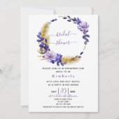 Violet Lavender & Gold Floral Vrijgezellenfeest Kaart (Voorkant)
