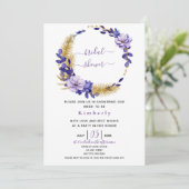 Violet Lavender & Gold Floral Vrijgezellenfeest Kaart (Staand voorkant)