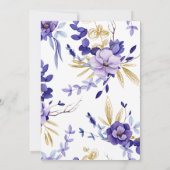 Violet Lavender & Gold Floral Vrijgezellenfeest Kaart (Achterkant)