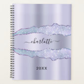 Violet lavender metal agate marble name 2023 planner (Voorkant)