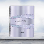 Violet lavender metal agate marble name 2023 planner<br><div class="desc">Violet,  lavender gekleurd faux metaal en geagate,  marmer stone print als achtergrond. Personaliseer en voeg jouw naam toe. De naam wordt geschreven met een modern handgeschreven stijlmanuscript met letters.</div>