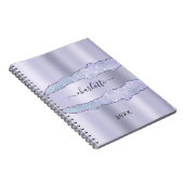 Violet lavender metal agate marmer name notitieboek (Rechterzijde)