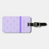 Violet lavender monogram initiaal naam elegant bagagelabel (Voorkant horizontaal)