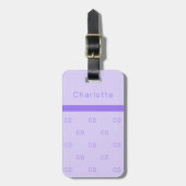 Violet lavender monogram initiaal naam elegant bagagelabel (Voorkant verticaal)