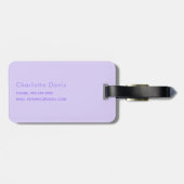 Violet lavender monogram initiaal naam elegant bagagelabel (Achterkant horizontaal)