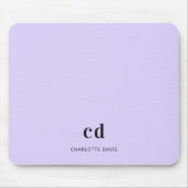 Violet lavender monogram initiaal naam muismat (Voorkant)
