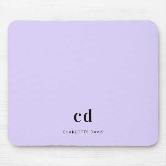 Violet lavender monogram initiaal naam muismat (Voorkant)