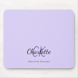 Violet lavender monogram initiaal naam muismat