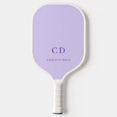 Violet lavender monogram initiaal naam pickleball paddle (Achterkant)