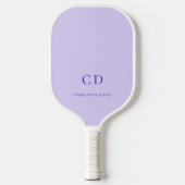 Violet lavender monogram initiaal naam pickleball paddle (Voorkant)