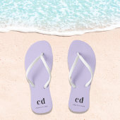Violet lavender monogram initiaal naam teenslippers