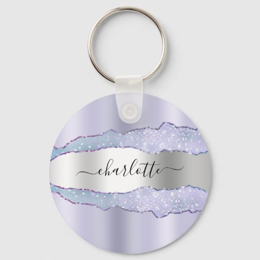 Violet lavender Silagate marmer Sleutelhanger (Voorkant)