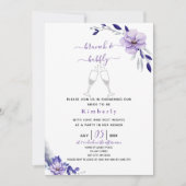 Violet Lavender & Silver Floral Bridal Brunch Kaart (Voorkant)