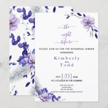 Violet Lavender & Silver Floral Rehearings Dinner 