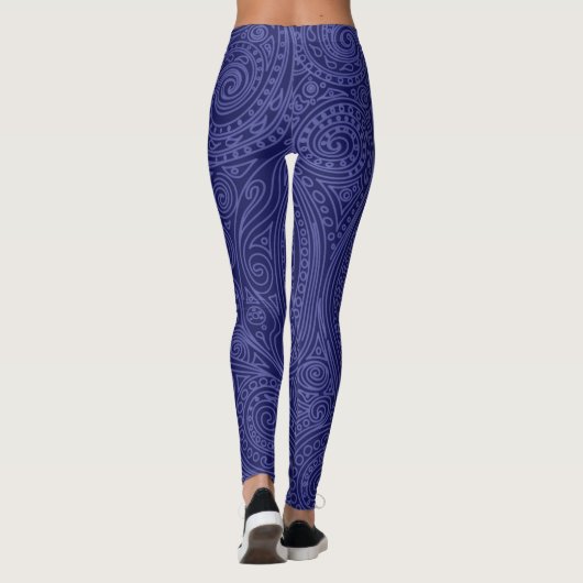 Violet & lavender Spiral Pattern   Leggings (Achterkant)