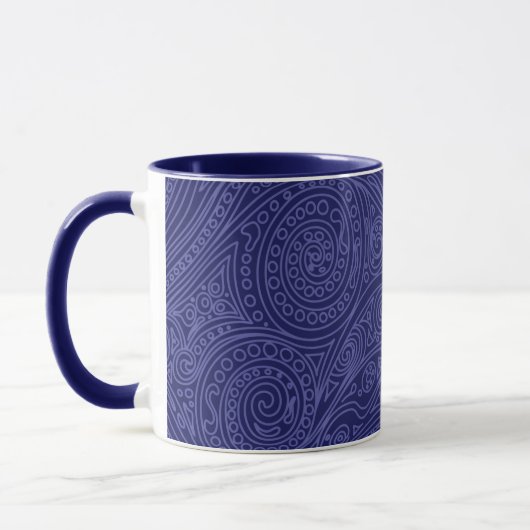 Violet & lavender Spiral Pattern Mok (Links)