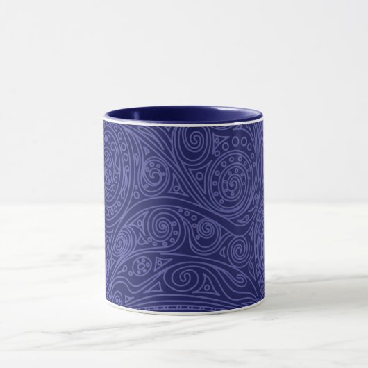 Violet & lavender Spiral Pattern Mok (Midden)