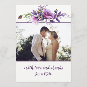 Violet Lavender Wildbloemen Foto bedankt kaarten