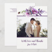 Violet Lavender Wildbloemen Foto bedankt kaarten (Voorkant / Achterkant)