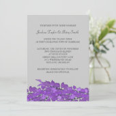 Violet Leaves Wedding Invitations Kaart (Staand voorkant)