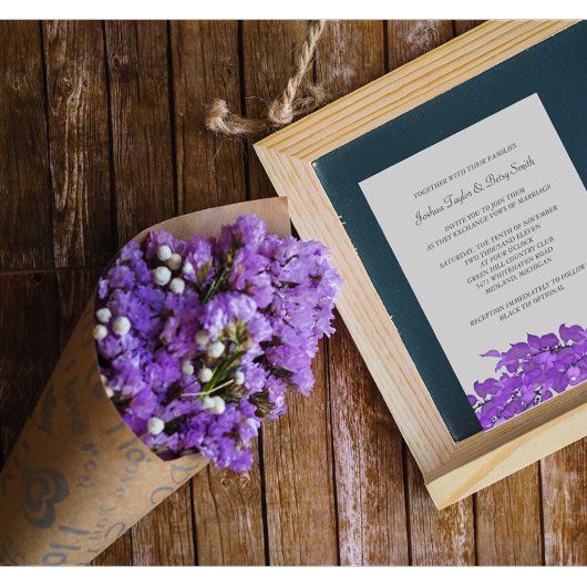 Violet Leaves Wedding Invitations Kaart
