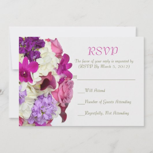 Violet Lente Boeket RSVP kaart (Voorkant)