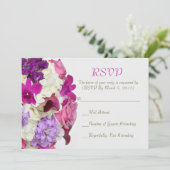 Violet Lente Boeket RSVP kaart (Staand voorkant)