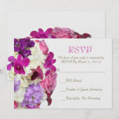 Violet Lente Boeket RSVP kaart (Voorkant / Achterkant)