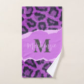 Violet Leopard Print Bad Handdoek (Handdoek)