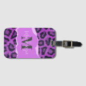 Violet Leopard Print Bagagelabel (Voorkant (horizontaal))
