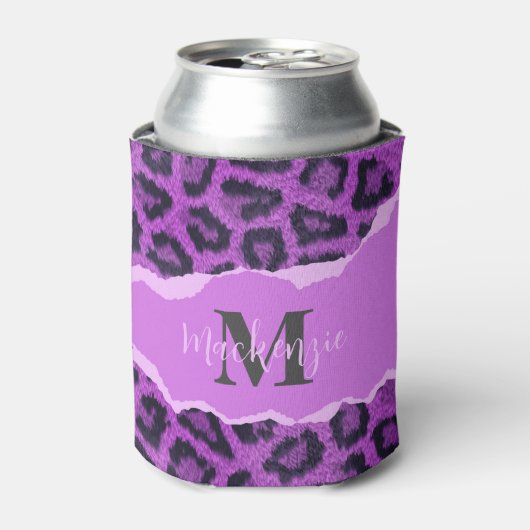 Violet Leopard Print Blikjeskoeler (Blikje Voorkant)