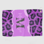 Violet Leopard Print Golfhanddoek (Horizontaal)