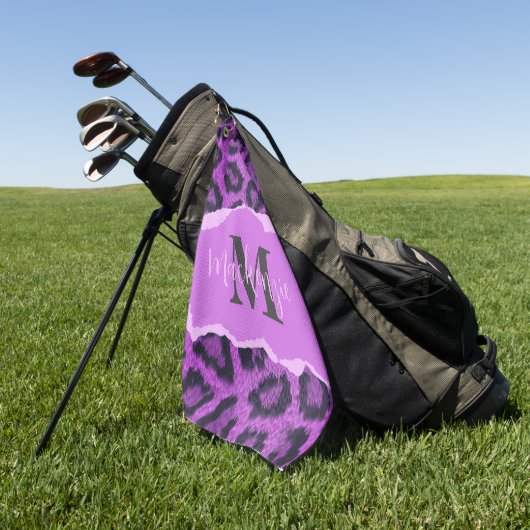 Violet Leopard Print Golfhanddoek (Groen)