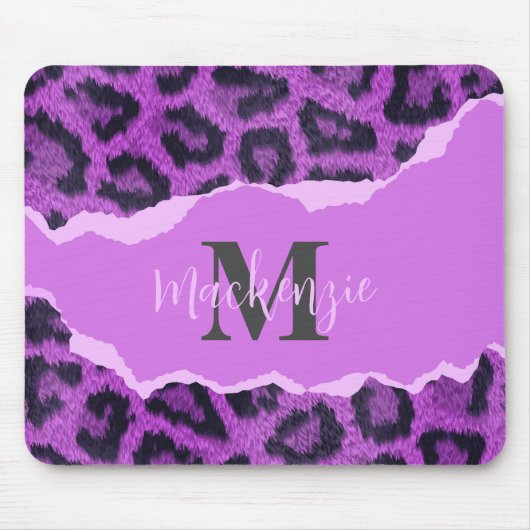 Violet Leopard Print Muismat (Voorkant)