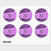 Violet Leopard Print Ronde Sticker (Vel)