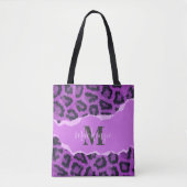 Violet Leopard Print Tote Bag (Voorkant)