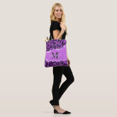 Violet Leopard Print Tote Bag (Op model)