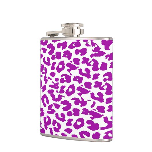 Violet Leopard Skin Pattern Heupfles (Links)