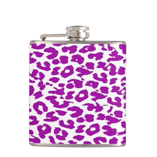 Violet Leopard Skin Pattern Heupfles (Voorkant)