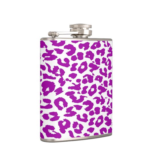 Violet Leopard Skin Pattern Heupfles (Rechts)