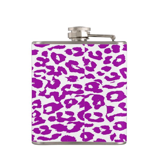 Violet Leopard Skin Pattern Heupfles (Achterkant)