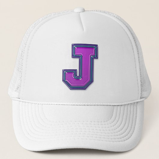 Violet Letter J Trucker Pet (Voorkant)