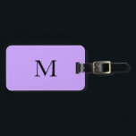 Violet Licht Paarse Monogram Initiaal Naam Gift Bagagelabel<br><div class="desc">Monogrammed initiaal en ook persoonlijke gegevens zoals naam,  adres,  telefoonnummer en e-mail die u allemaal kunt bewerken. Ontworpen met een aantrekkelijke paarse achtergrond! U kunt de kleuren wijzigen zoals u dat wilt.</div>
