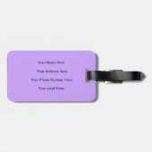 Violet Licht Paarse Monogram Initiaal Naam Gift Bagagelabel (Achterkant horizontaal)